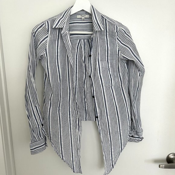 Vintage Coastal Madewell Striped Blouse - Picture 5 of 5